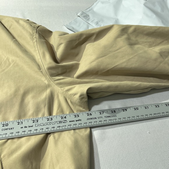 VTG Polo Ralph Lauren Men Sz L Jacket Beige Full Zip Harrington Plaid Lined pony - Picture 4 of 10